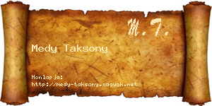 Medy Taksony névjegykártya